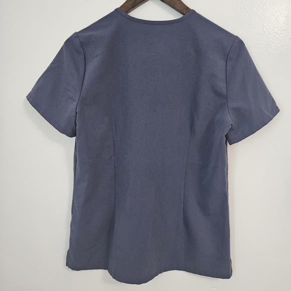 FIGS Catarina Scrub Top Grey Blue Chest Pocket - Picture 3 of 5
